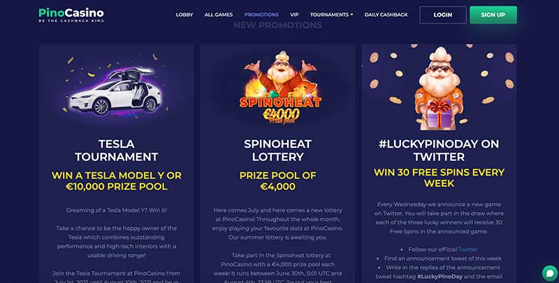 PinoCasino live casino met echte dealers